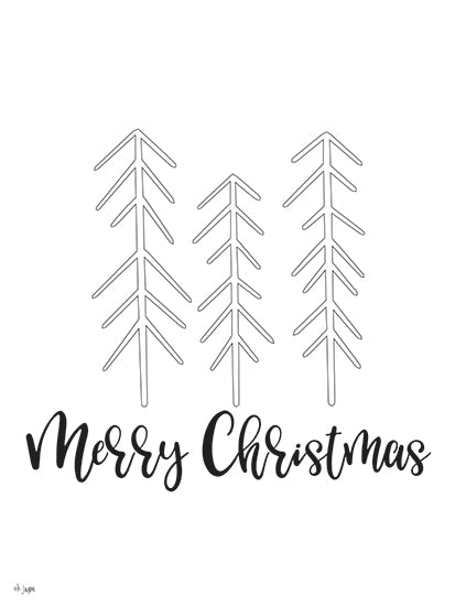 Jaxn Blvd. JAXN462 - JAXN462 - Merry Christmas    - 12x16 Signs, Typography, Black & White, Merry Christmas, Trees from Penny Lane