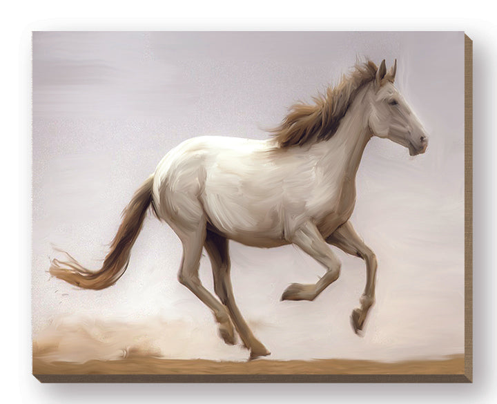 JG Studios JGS269FW - JGS269FW - Against the Wind - 20x16 Horse, White Horse, Galloping, Silhouette from Penny Lane