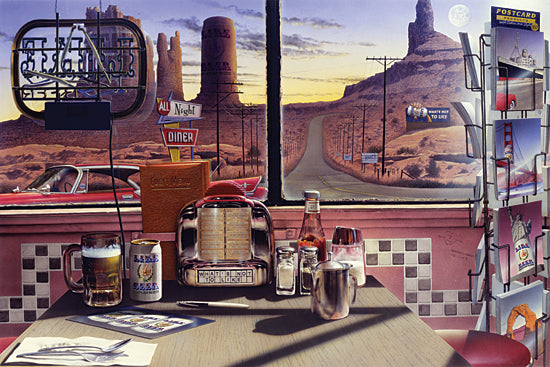 JG Studios JGS324 - JGS324 - All Night Diner - 18x12 Diner, Retro, Vintage, Beer, Desert, Postcards from Penny Lane