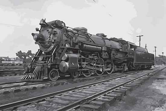 JG Studios JGS360 - JGS360 - Steam Locomotive I     - 18x12 Train, Engine, Locomotive, Black & White, Photography from Penny Lane