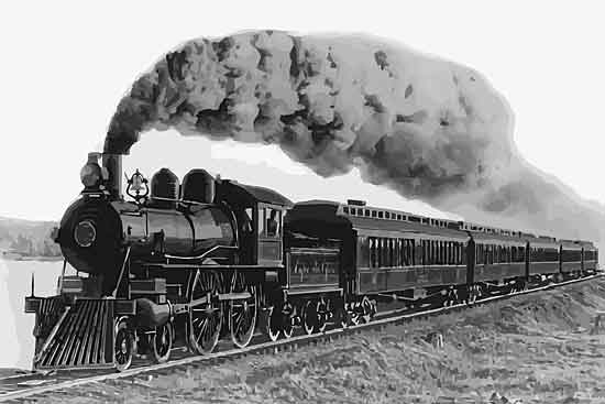 JG Studios JGS361 - JGS361 - Steam Locomotive II     - 18x12 Train, Engine, Locomotive, Black & White, Photography from Penny Lane