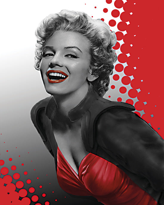 JG Studios JGS368 - JGS368 - Marilyn Red Dots - 12x16 Marilyn Monroe, Icon, Sex Symbol, Figurative, Woman, Photography, Black, White, Red, Fashion from Penny Lane