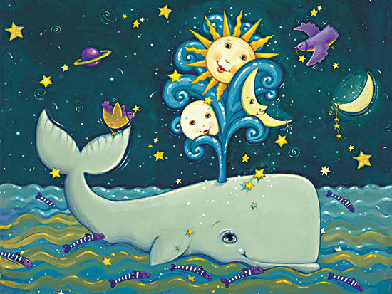 JG Studios JGS390 - JGS390 - Sunny Whale - 16x12 Whale, Ocean, Sun, Moon, Evening, Fish, Celestial from Penny Lane