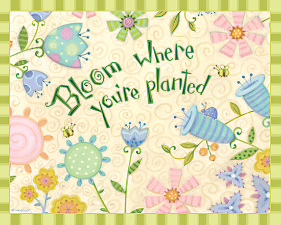 JG Studios JGS396 - JGS396 - Bloom Sayings - 16x12 Bloom Where You are Planted, Flowers, Pastel Colors, Whimsical from Penny Lane