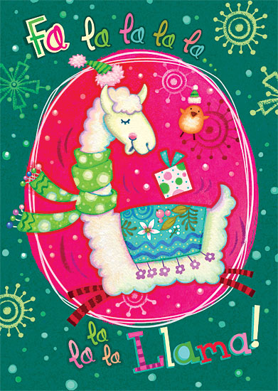 JG Studios JGS411 - JGS411 - Christmas Llama - 12x16 Christmas Llama, Llama, Holidays, Whimsical, Signs, Christmas from Penny Lane