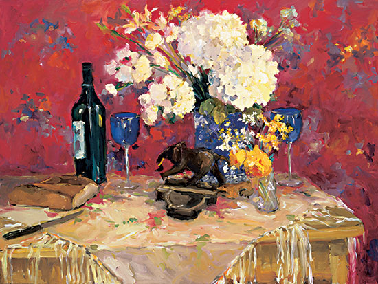 JG Studios JGS480 - JGS480 - White Bouquet - 16x12 Abstract, Still Life, Flowers, Wine, Table Setting, Wine Glasses, Dining Room from Penny Lane