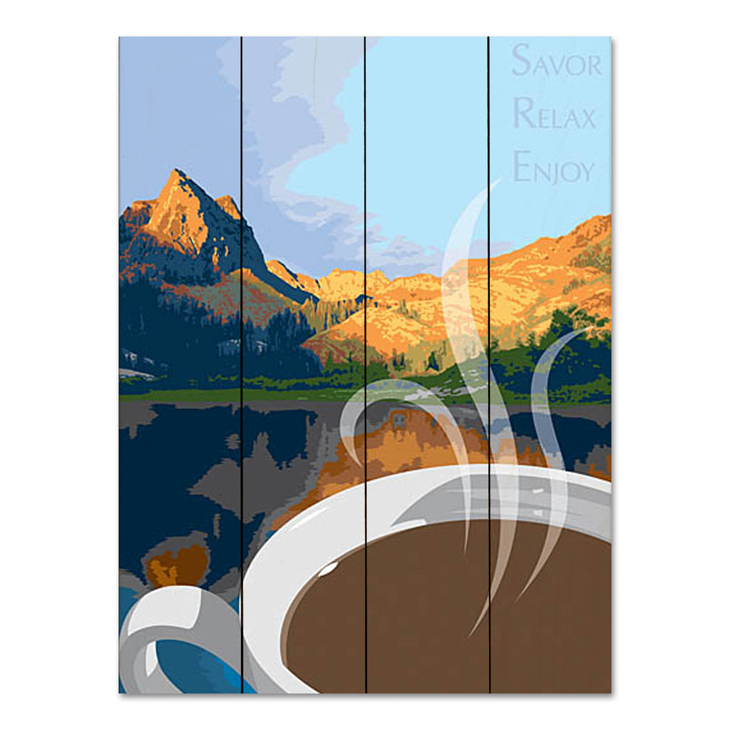 JG Studios JGS500PAL - JGS500PAL - Coffee Time - 12x16 Coffee, Coffee Cup, Savor, Relax, Enjoy, Typography, Signs, Mountains, Landscape, Graphic Art, Kitchen from Penny Lane