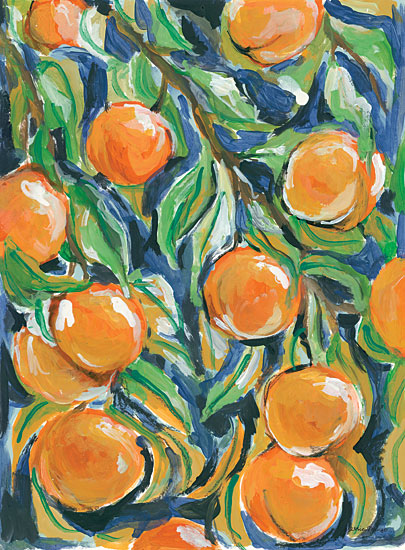 Jessica Mingo JM318 - JM318 - Peaches      - 12x16 Peaches, Leaves, Abstract, Fruit from Penny Lane
