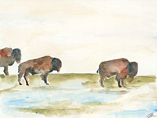 Jessica Mingo JM340 - JM340 - Bison Grossney - 16x12 Bison, Buffalo, Abstract, Field from Penny Lane
