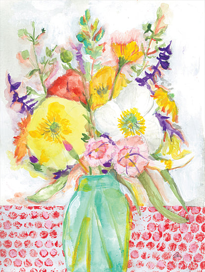 Jessica Mingo JM431 - JM431 - Flowers for Dottie I - 12x18 Flowers, Glass Jar, Wildflowers, Bouquet, Blooms from Penny Lane