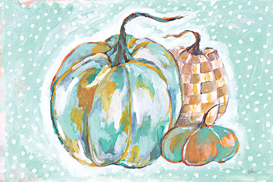 Jessica Mingo JM466 - JM466 - Pumpkins in Blue - 18x12 Pumpkins, Harvest, Autumn, Watercolor from Penny Lane