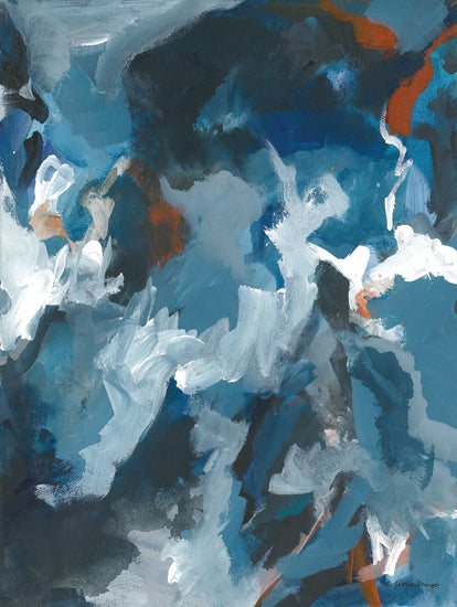 Jessica Mingo JM484 - JM484 - Mist and Spray II     - 12x16 Abstract, Blue & White, Brush Strokes from Penny Lane