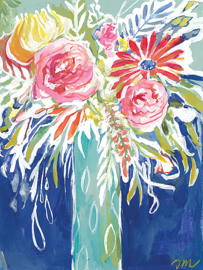 Jessica Mingo JM509 - JM509 - Ophelia's Roses - 12x16 Abstract, Flowers, Bouquet, Bright Colors, Vase, Eclectic from Penny Lane