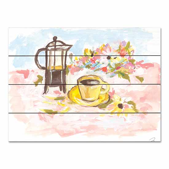 Jessica Mingo JM512PAL - JM512PAL - A Good Morning for Coffee   - 16x12 Abstract, Coffee, Flowers, Coffee Pot, Kitchen from Penny Lane