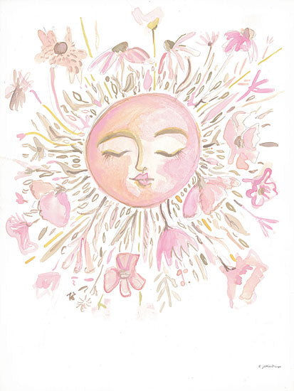 Jessica Mingo JM553 - JM553 - Boho Sun - 12x16 Sun, Flowers, Pink Flowers, Abstract, Bohemian from Penny Lane