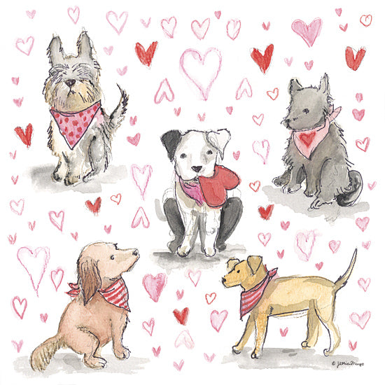 Jessica Mingo  JM577 - JM577 - For the Love of Dogs - 12x12 Valentine's Day, Hearts, Dogs, For the Love of Dogs from Penny Lane