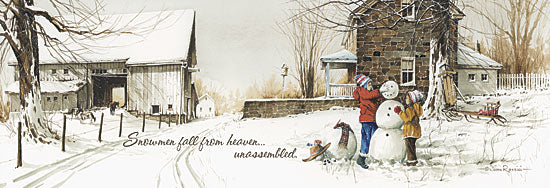 John Rossini JR185 - Snowmen from Heaven - Children, Snowman, Field, House, Landscape from Penny Lane Publishing