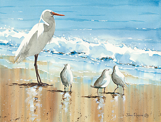 John Rossini JR374 - JR374 - His Entourage - 16x12 Egret, Shorebirds, Coastal, Beach, Ocean, Landscape from Penny Lane