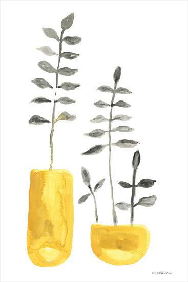 Kamdon Kreations KAM151 - KAM151 - Fern in Mustard Vase 2 - 12x16 Ferns, Potted Plants, Vase, Botanical from Penny Lane
