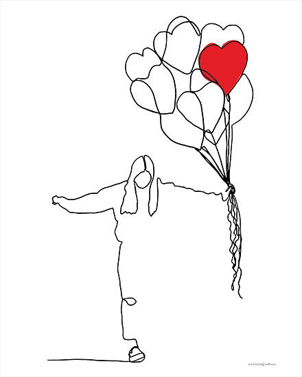 Kamdon Kreations KAM154 - KAM154 - Love - 12x16 Love, Line Art, Hearts, Heart Balloons, Figurative, Drawing, Abstract from Penny Lane