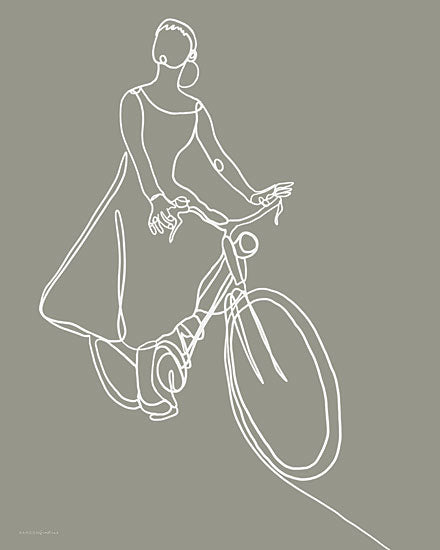 Kamdon Kreations KAM165 - KAM165 - Audrey on a Bike - 12x16 Abstract, Line Art, Drawing, Figurative, Woman, Bike, Bicycle from Penny Lane