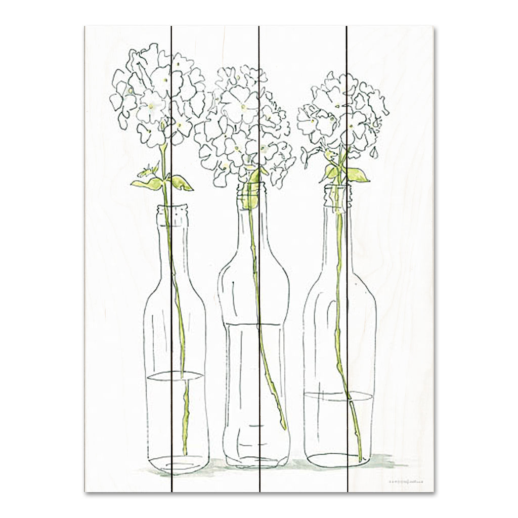 Kamdon Kreations KAM179PAL - KAM179PAL - Mama's Garden Flowers - 12x16 Still Life, Flowers, Glass Bottles, Drawing Print, Abstract from Penny Lane