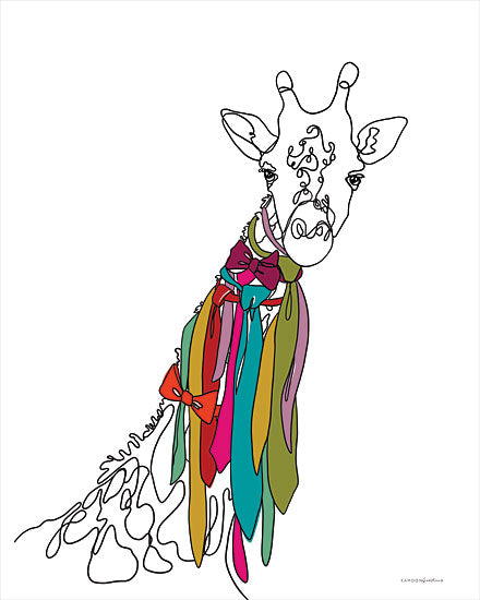 Kamdon Kreations KAM231 - KAM231 - How Do I Look? - 12x16 Giraffe, Ties, Bowties, Whimsical, Line Drawing, Abstract from Penny Lane