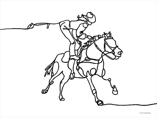 Kamdon Kreations KAM275 - KAM275 - Annie - 16x12 Annie Oakley, Cowgirl, Horses, Line Art, Black & White, Abstract from Penny Lane