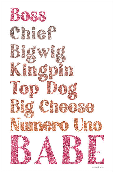 Kamdon Kreations KAM323 - KAM323 - All the Ways to Say Boss Babe - 12x18 Boss Babe, Tween, Boss Babe Icons, Glitter, Signs, Supporting Women in Business from Penny Lane