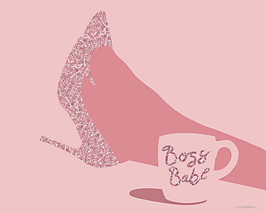 Kamdon Kreations KAM324 - KAM324 - Boss Babes Sparkle - 16x12 Boss Babe, Tween, Shoes, Glitter, Coffee Cup, Pink & White, Signs, Supporting Woman in Business from Penny Lane