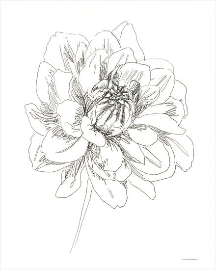 Kamdon Kreations KAM361 - KAM361 - The Center of things - 12x16 Flower, Sketch, Black & White from Penny Lane