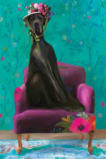 Kamdon Kreations KAM392 - KAM392 - Ado Annie     - 12x18 Dog, Fashion, Pets, Whimsical, Flowers, Still Life, Chair, Glam from Penny Lane