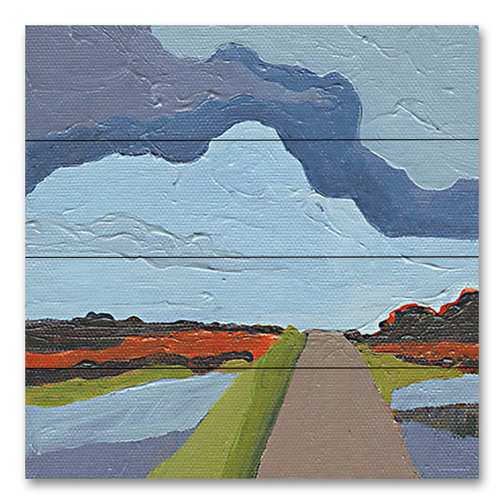 Kamdon Kreations KAM394PAL - KAM394PAL - Down the Road     - 12x12 Abstract, Road, Landscape, Sky, Textual Art from Penny Lane