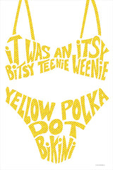 KAM425 - Yellow Polka Dot Bikini - 12x16