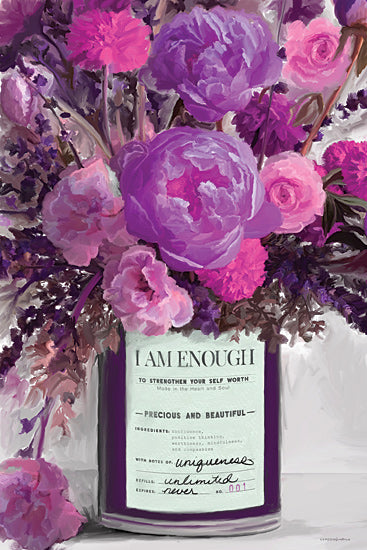 Kamdon Kreations KAM440 - KAM440 - I Am Enough Floral - 12x18 Flowers, Purple Flowers, I Am Enough Floral, Tween, Typography, Signs from Penny Lane