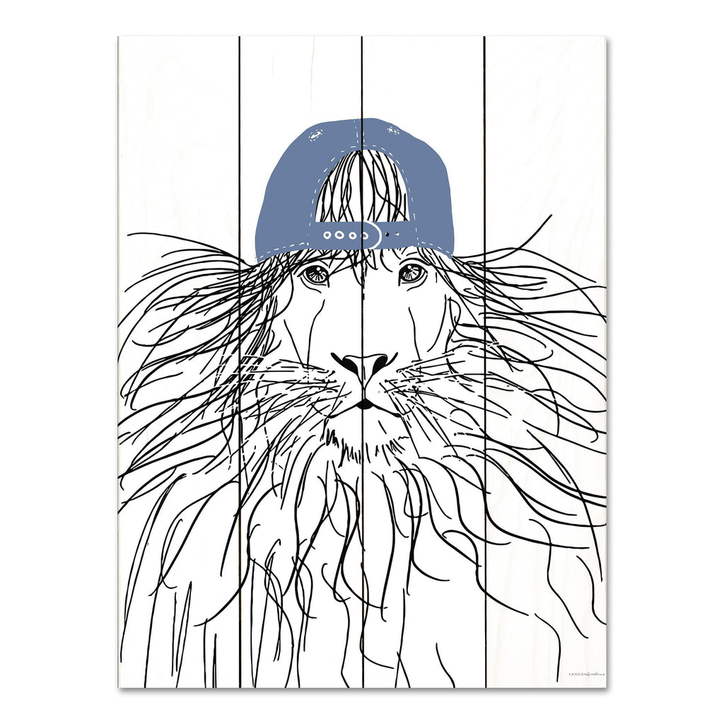 Kamdon Kreations KAM471PAL - KAM471PAL - Team Roster Lion - 12x16 Lion, Baseball Hat, Children, Whimsical from Penny Lane