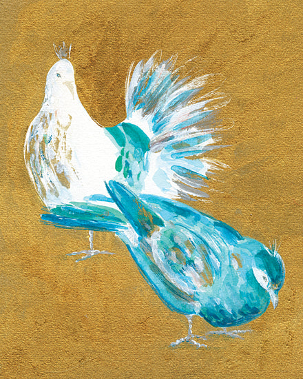 Kamdon Kreations KAM508 - KAM508 - Roaming Royalty - 12x16 Birds, Whimsical, Blue, White, Gold, Abstract from Penny Lane