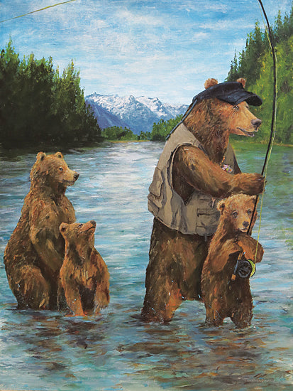 Kamdon Kreations KAM512 - KAM512 - Papa Bear - 12x16 Bears, Cubs, Father and Sons, Fishing, Lodge, Whimsical from Penny Lane