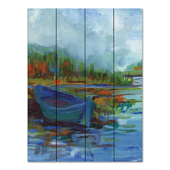 Kamdon Kreations KAM515PAL - KAM515PAL - Blue River - 12x16 Abstract, Rowboat, Boat, Lake, Blue, Green, Landscape from Penny Lane