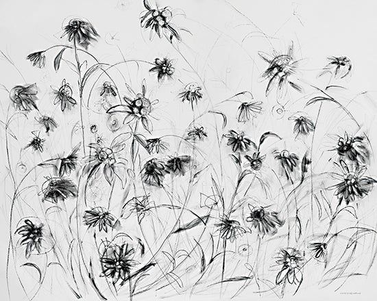 Kamdon Kreations KAM612 - KAM612 - Edelweiss - 16x12 Flowers, Wildflowers, Abstract, Sketch, Drawing Print, Black & White  from Penny Lane