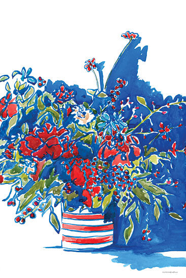 Kamdon Kreations KAM621 - KAM621 - Independence Celebration - 12x16 Abstract, Flowers, Red, White & Blue, Patriotic from Penny Lane