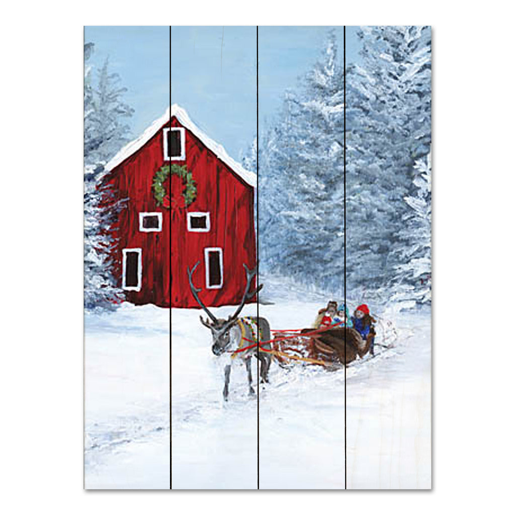 Kamdon Kreations KAM630PAL - KAM630PAL - Over the River and Through the Woods - 16x12 Winter, Barn, Farm, Sleigh, Sleighride, Path, Christmas, Christmas Decorations, Landscape from Penny Lane