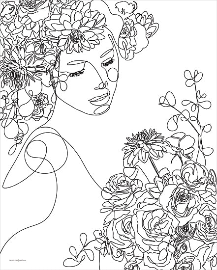 Kamdon Kreations KAM653 - KAM653 - Thinking of You - 12x16 Abstract, Drawing Print, Figurative, Floral, Black & White, Eclectic from Penny Lane