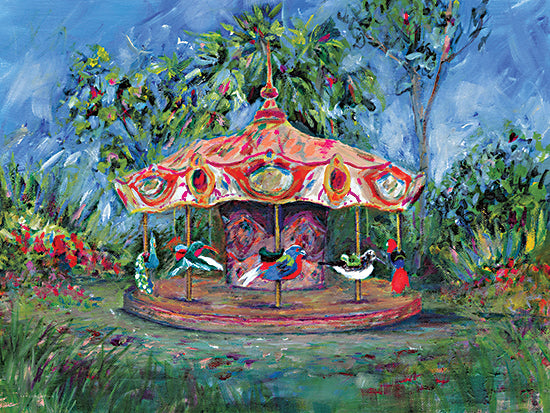 Kamdon Kreations KAM694 - KAM694 - Birdie Go Round - 16x12 Abstract, Carousel, Merry-Go-Round, Birds, Whimsical, Spring from Penny Lane