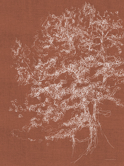 Kamdon Kreations KAM708 - KAM708 - Timber in the Woods - 12x16 Abstract, Tree, Sketch, Drawing Print, Rust & White, Contemporary from Penny Lane