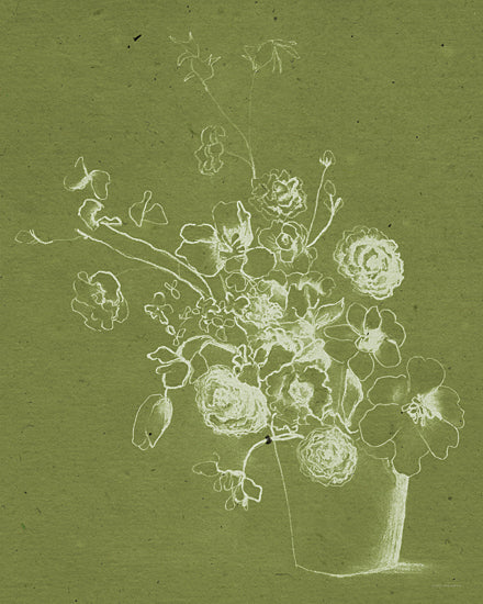 Kamdon Kreations KAM735 - KAM735 - Err on the Side of Simple - 12x16 Abstract, Flowers, Planter, Green & White, Drawing Print from Penny Lane