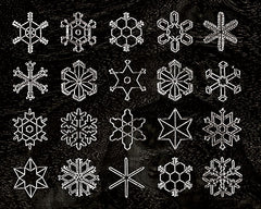 KAM786 - Vintage Snowflakes - 16x12