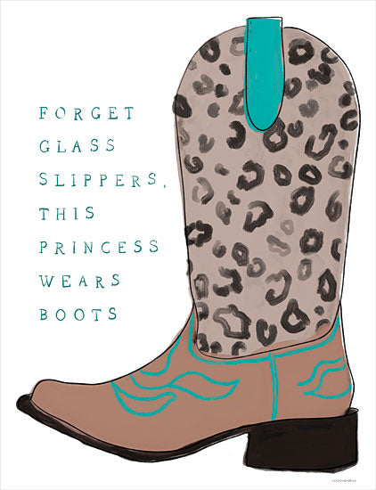 Kamdon Kreations KAM794 - KAM794 - This Princess Wears Boots  - 12x16 Western, Boot, Cowboy Boot, Inspirational, Forget Glass Slippers, This Princess Wears Boots, Typography, Signs, Textual Art, Tween from Penny Lane