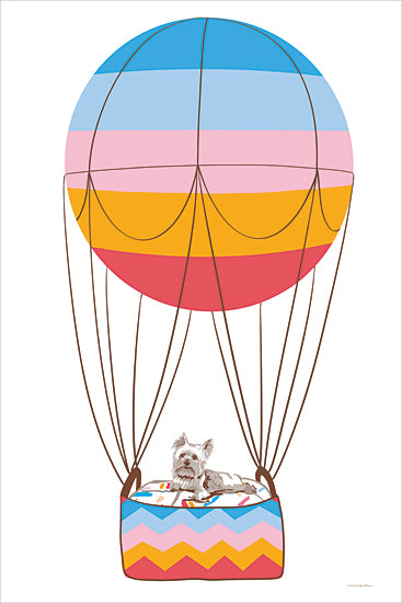 Kamdon Kreations KAM888 - KAM888 - Have a Good Flight - 12x18 Whimsical, Hot Air Balloon, Dog, Yorkshire Terrier, Pet, Rainbow Colors from Penny Lane