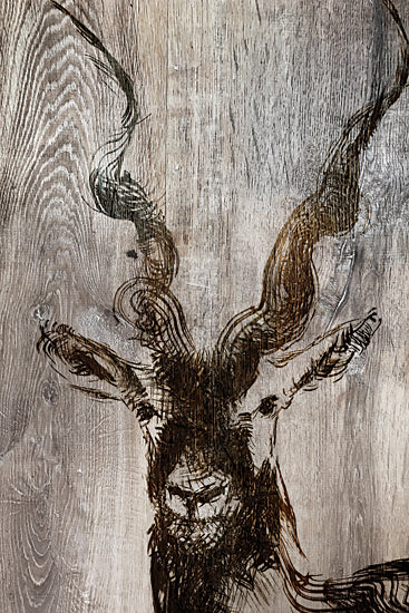 Kamdon Kreations KAM906 - KAM906 - Wooden Horns - 12x18 Abstract, Antelope, Drawing Print, Lodge, Wood Background, Masculine, Wildlife from Penny Lane